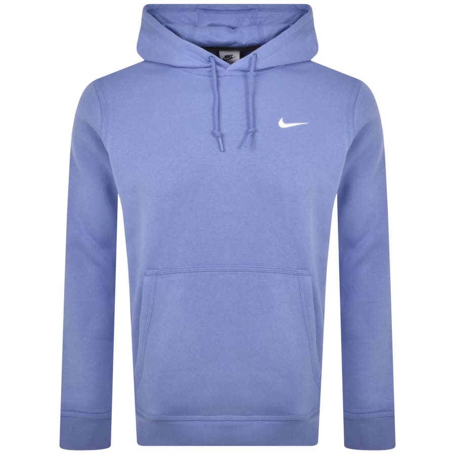 Nike Club Pullover Swoosh Logo Hoodie Blue